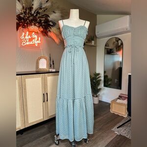 Patrons Of Peace Sage Milkmaid Maxi Dress XS
